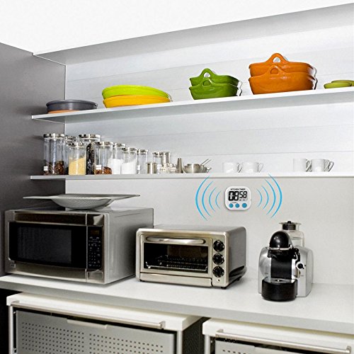 Sminiker 2 Pakete von Digitalem Küchentimer Kochentimer Uhren,countdown timer,Großer LCD-Bildschrim , Magnetische Rückseite, Anhänger & Faltständer. Batterien Inklusiv -
