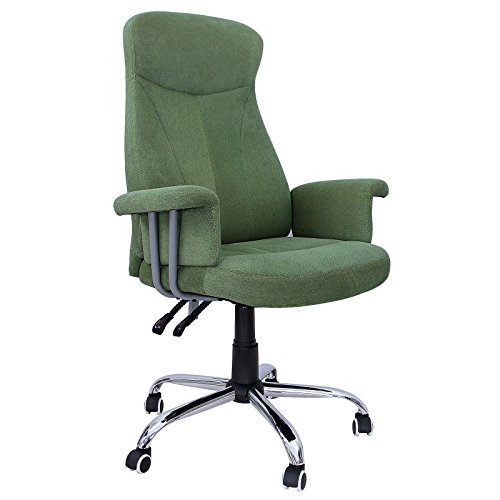 Songmics Bürostuhl Relaxstuhl mit verstellbarer Rückenlehne Samtbezug grün OBG41L -