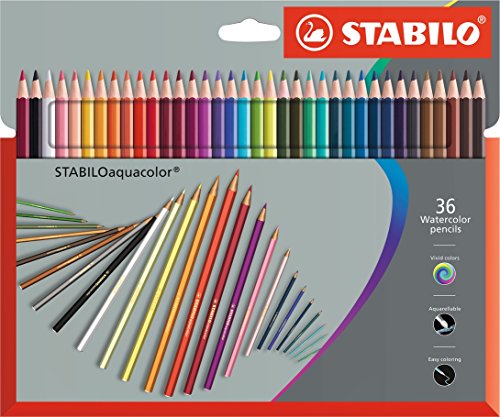 STABILO aquacolor - Aquarell-Buntstifte - 36er Set -
