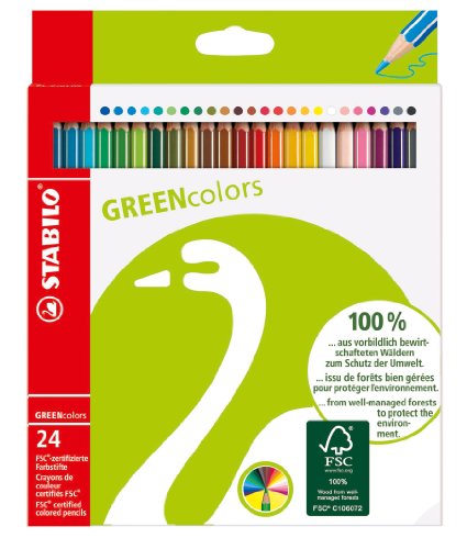STABILO GREENcolors 24er Etui - FSC-zertifizierte Buntstifte -