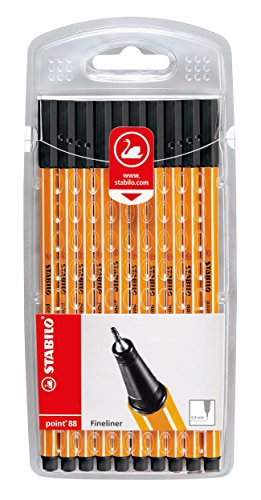 STABILO point 88 - Fineliner, 10er Set, Schwarz -