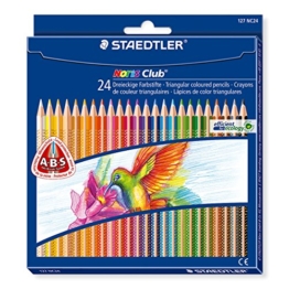 Staedtler 127 NC24 Buntstifte Noris Club (erhöhte Bruchfestigkeit, dreikant, Set mit 24 brillanten Farben, ABS-System, kindgerecht nach DIN EN71, umweltfreundliches PEFC-Holz, Made in Germany) -