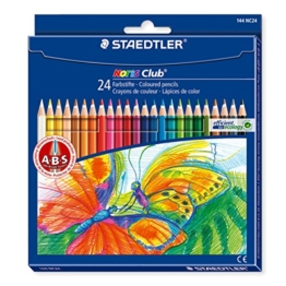 Staedtler 144 NC24 Bunstifte Noris Club (erhöhte Bruchfestigkeit, sechskant, Set mit 24 brillanten Farben, ABS-System, kindgerecht nach DIN EN71, umweltfreundliches PEFC-Holz, Made in Germany) -