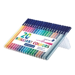 Staedtler 323 SB20 Filzstifte triplus color (dreikant, Set mit 20 brillanten Farben, hohe Qualität Made in Germany, CE - kindgerecht DIN EN-71, stabile, eindrucksichere Spitze, Linienbreite ca. 1 mm) -