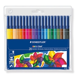 Staedtler 326 WP20 Filzstifte Noris Club (rund, Set mit 20 brillanten Farben, hohe Qualität Made in Germany, CE - kindgerecht DIN EN-71, stabile, eindrucksichere Spitze, Linienbreite ca. 1 mm) -