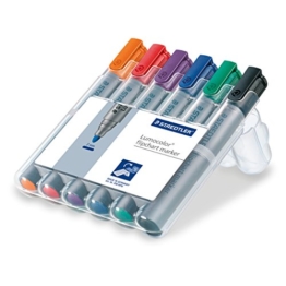 Staedtler 356 WP6 Flipchart-Marker Lumocolor (Rundspitze ca. 2 mm Linienbreite, Set mit 6 Farben, ideal für Flipchart-Blöcke, farbintensiv, geruchsarm, hohe Qualität Made in Germany) -