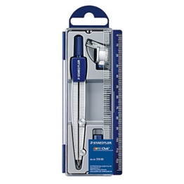 Staedtler 550 60 Noris Club Schulzirkel 550 mit Bleieinsatz, im Klappdeckeletui, silber -