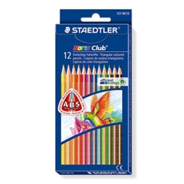 Staedtler Buntstifte Noris Club, erhöhte Bruchfestigkeit, dreikant, Set mit 12 brillanten Farben, ABS-System, kindgerecht nach DIN EN71, umweltfreundliches PEFC-Holz, Made in Germany, 127 NC12 -