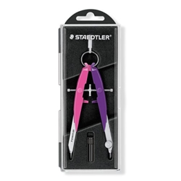 Staedtler Mars Comfort Zirkel, Geometriezirkel, Etui mit Klappdeckel, neon pink-violett, 556 00-N2 -