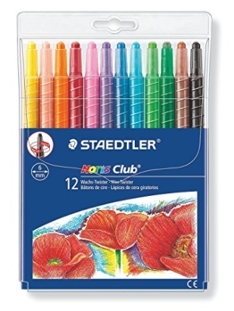 Staedtler Noris Club Wachs-Twister, Wachs-Malstifte, Set mit 12 brillante Farben, 221 NWP12 -