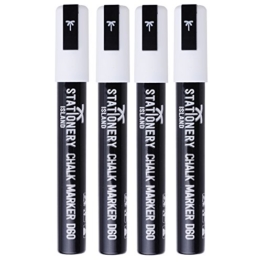 Stationery Island D60 Kreide-Marker, Weiß, 4 Stück -