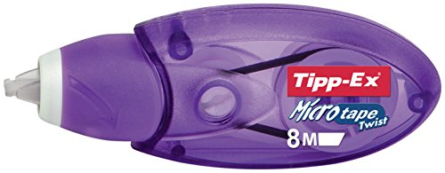 Tipp-Ex Korrekturroller Microtape Twist, mit drehbarer Schutzkappe, 8 m x 5 mm, Gehäusefarben 4-fach sortiert, Display à 10 Stück -