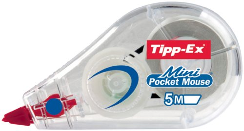 Tipp-Ex Korrekturroller Mini Pocket Mouse, 5 m x 5 mm, Blister à 2 Stück, weiß -