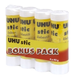 Uhu 48470 - 4 Klebestifte, im Bonuspack, 40 g -