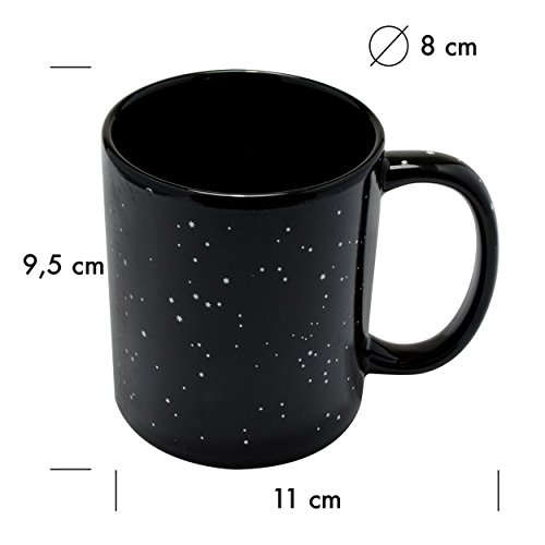 VENKON - Wärmeempfindliche Tasse mit animiertem Thermoeffekt - Sternbilder - 0.3l - für Kaffee, Tee, Kakao, Milch, Wasser etc. -