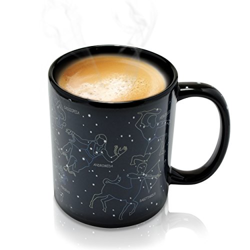 VENKON - Wärmeempfindliche Tasse mit animiertem Thermoeffekt - Sternbilder - 0.3l - für Kaffee, Tee, Kakao, Milch, Wasser etc. -