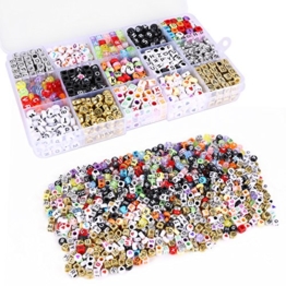 Versand aus Deutschland! Buchstabenperlen Buchstaben Perlen Beads Anhänger BUSTABEN BÄLLE Alphabet Beads für Loom Band Bandz Armbänder Gummibänder Bänder Starter Set Basteln DIY Zubehör Set -