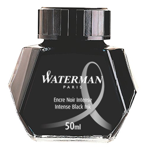 Waterman S0110710 Füllfederhaltertinte (Intense Black) im 50 ml Tintenfass -
