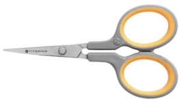 Westcott E-30440 00 Titanium Super Softgrip Silhouettenschere , 10 cm, grau-gelb -