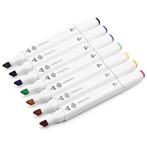 XCSOURCE 40stk Farbe Marker Pen Set Alkohol Zwilling Spitze Breit Feinpunkt für Kunst Zeichnung Grafik Weiß Körper TH258 -