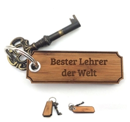 Mr. & Mrs. Panda Schlüsselanhänger Classic Gravur Bester Lehrer der Welt - Beruf Berufe Ausbildung Abschluss Berufsausbildung Geschenk Schenken Studium Diplom Bachelor Berufsschule Gratulation Danke Bedanken Dankeschön Schlüsselanhänger, Anhänger, Geschenk -