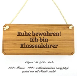 Mr. & Mrs. Panda Türschild Classic Schild Ich bin Klassenlehrer - Beruf Berufe Ausbildung Abschluss Berufsausbildung Geschenk Schenken Studium Diplom Bachelor Berufsschule Gratulation Danke Bedanken Dankeschön Schild Türschild Wandschild Wanddeko Deko Wanddeko Geschenk -