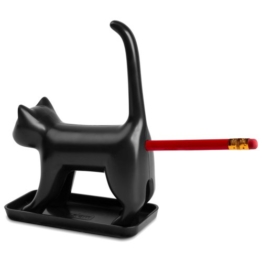 Splash Brands 8034-1 Bleistiftanspitzer Miauende Katze mit Sounds, schwarz -